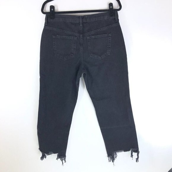 Free People We The Free Maggie Mid-Rise Straight-Leg Jeans Onyx Black size 31 - Picture 5 of 6